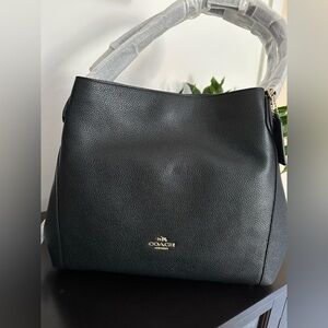 Coach Edie 31 Pebbled Shoulder Bag (Black)